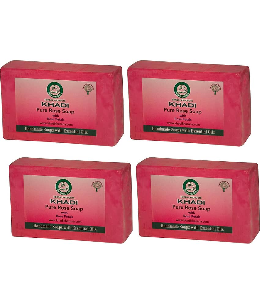 Khadi Herbal Pure Rose Soap 125 gm - Pack of 4
