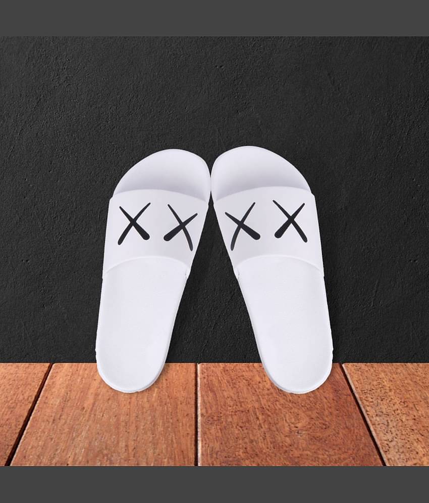 Q tick White Men's Slide Flip Flop