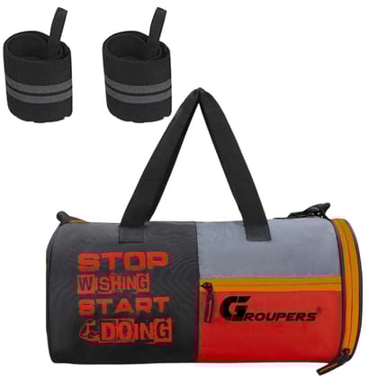 GROUPERS SWSD Duffel Bag l Wrist Band Support l Adjustable Shoulder Bag for Men Duffle Bags Travel
