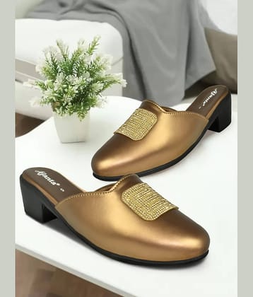 Ajanta Gold Women's Slip On Heels