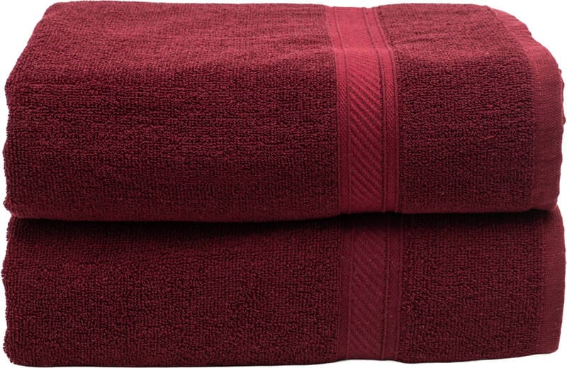 Furnofy Cotton 450 GSM Bath Towel Merun (Pack Of 2)
