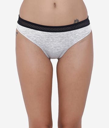 BASIICS By La Intimo Pack of 1 Polyester Thongs For Women ( Grey Melange )
