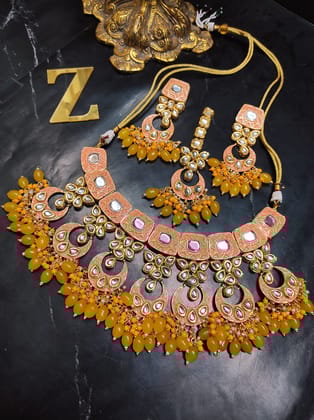 ZEVAR | Kundan Choker Necklace With Earrings & Maangtika