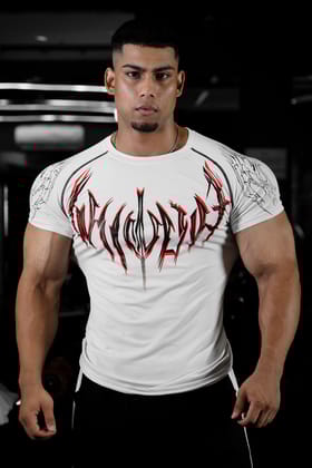 NIGHT WALKER ELITE COMPRESSION FIRE RED PRINT (CELESTIAL WHITE)-XXL
