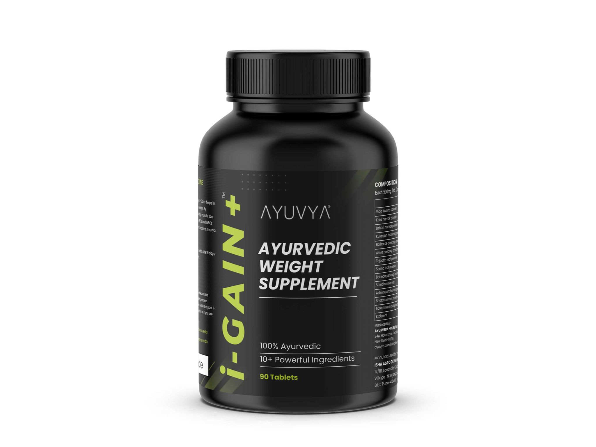 Ayuvya i-Gain+ || 100% Ayurvedic Weight Gain Tablets - Helps Improving Digestion and Muscle Mass | Ayurvedic Weight Gainer, 90 Tablets