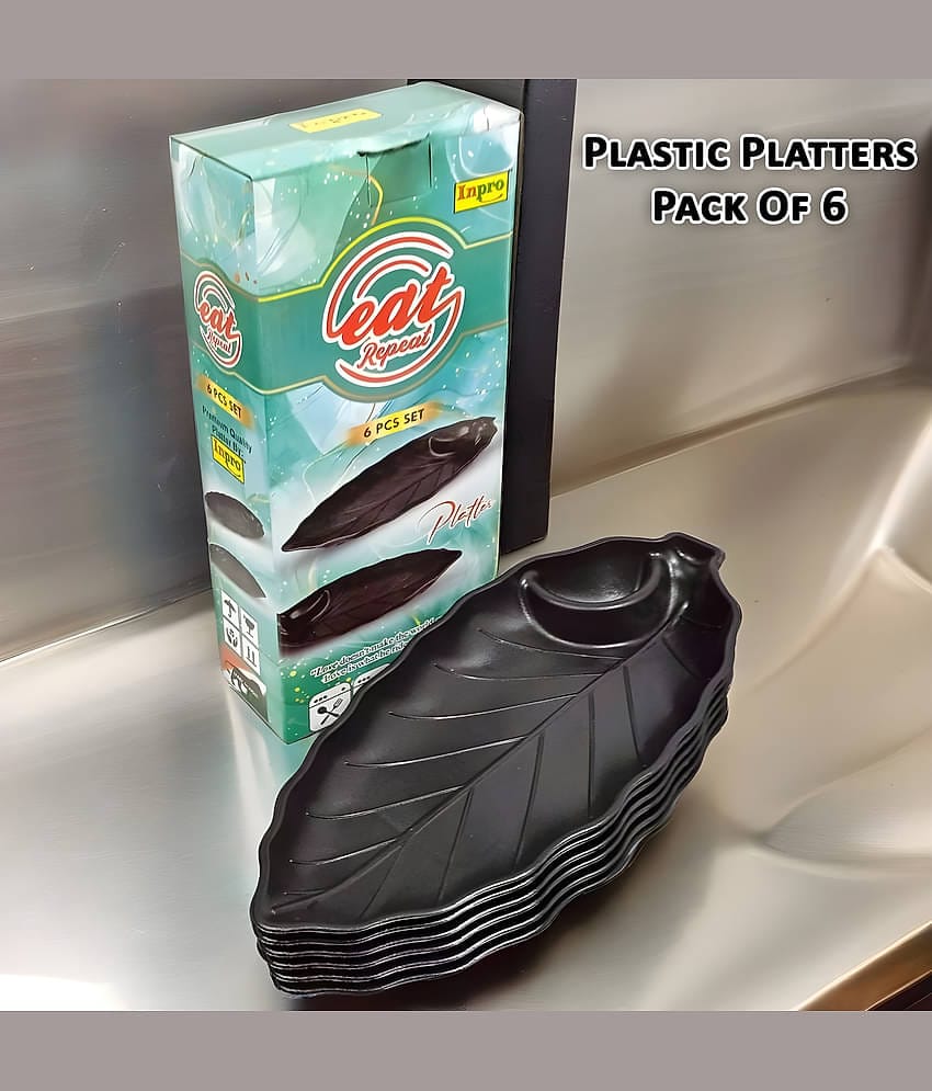Inpro 6 Pcs Plastic Black Platter