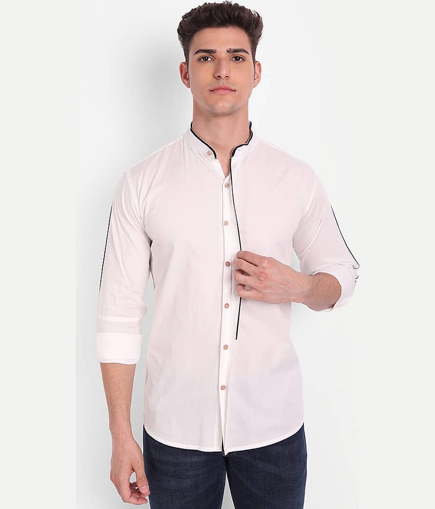 Vida Loca - White Linen Slim Fit Men's Casual Shirt ( Pack of 1 )