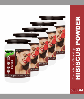 Rawmest Hibiscus For Pack & Hair Growth Powder 500 Gm Pack of 5