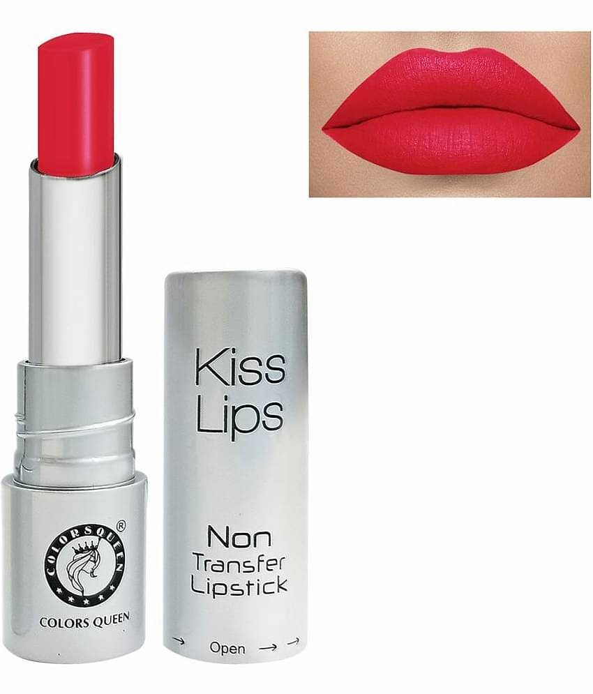 Colors Queen Kiss Lips Matte Lipstick Smudge Proof & Long Stay Lipstick Ice Red (Shade - 12)