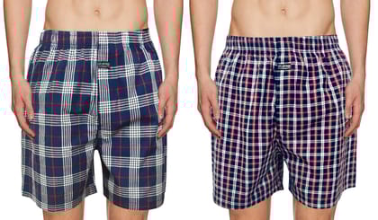 Premium Mens Boxer Combo Black & Blue-S