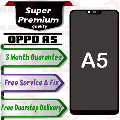 Oppo A5 Combo LCD with Touch Screen for A5  Black (display glass combo folder)