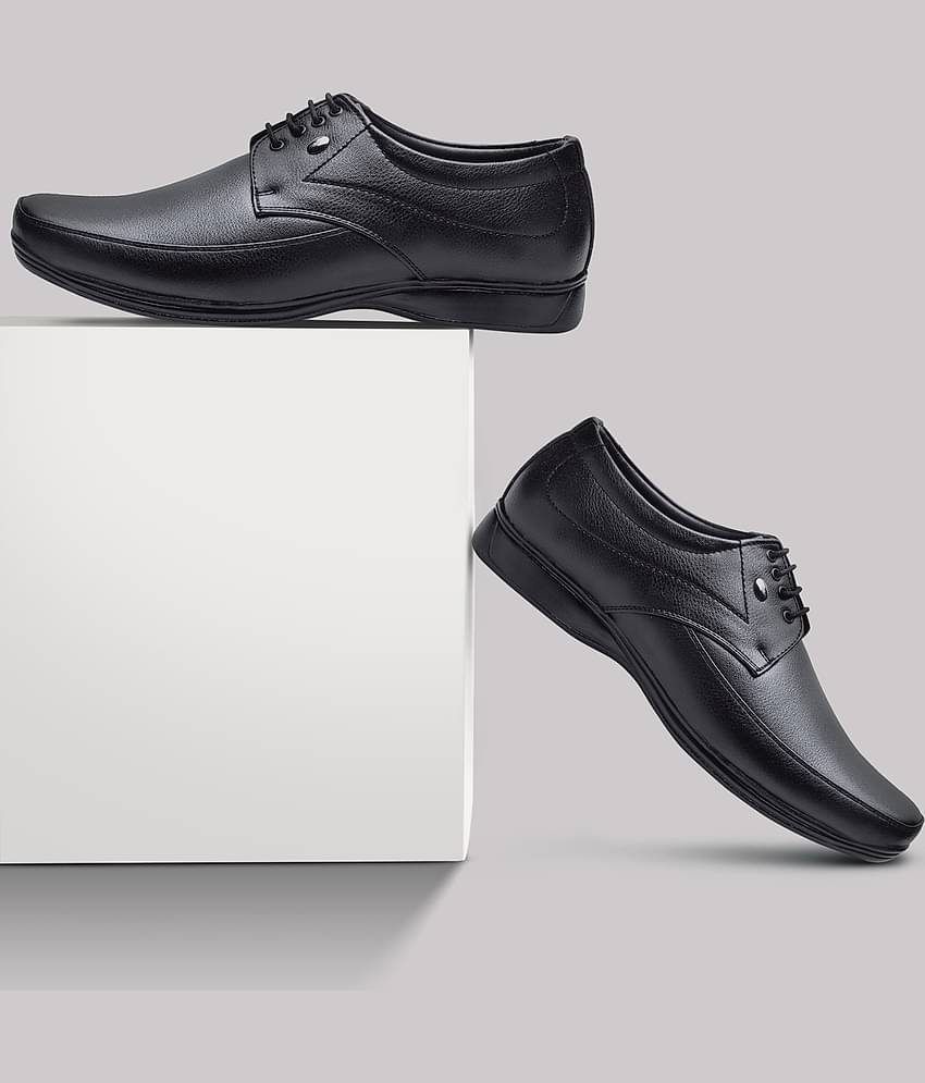 Action Black Men's Derby Formal Shoes