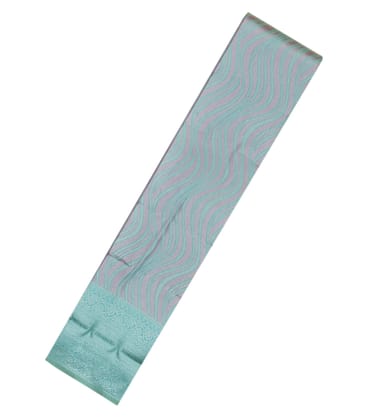 Green Woven Art Tissue Saree With Serpentine Motifs-Green