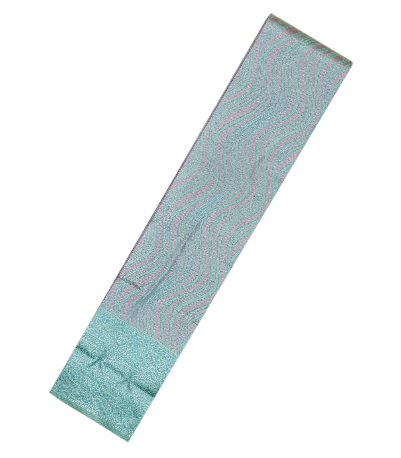 Green Woven Art Tissue Saree With Serpentine Motifs-Green