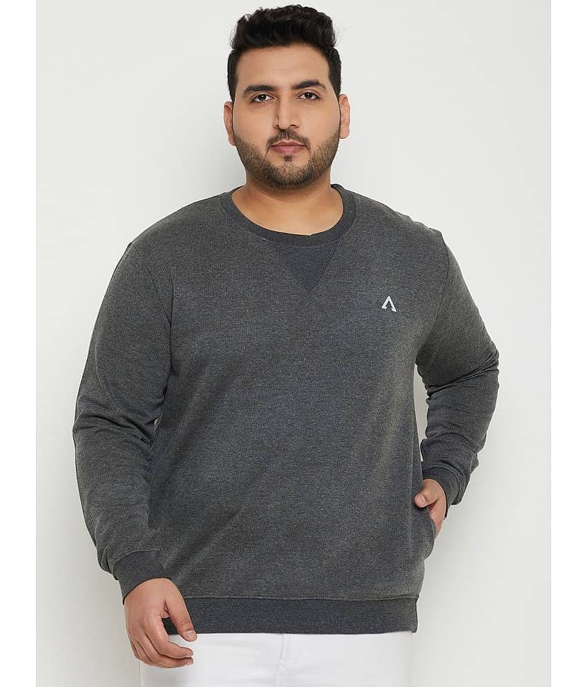 AUSTIVO Fleece Round Neck Men's Sweatshirt - Dark Grey ( Pack of 1 )