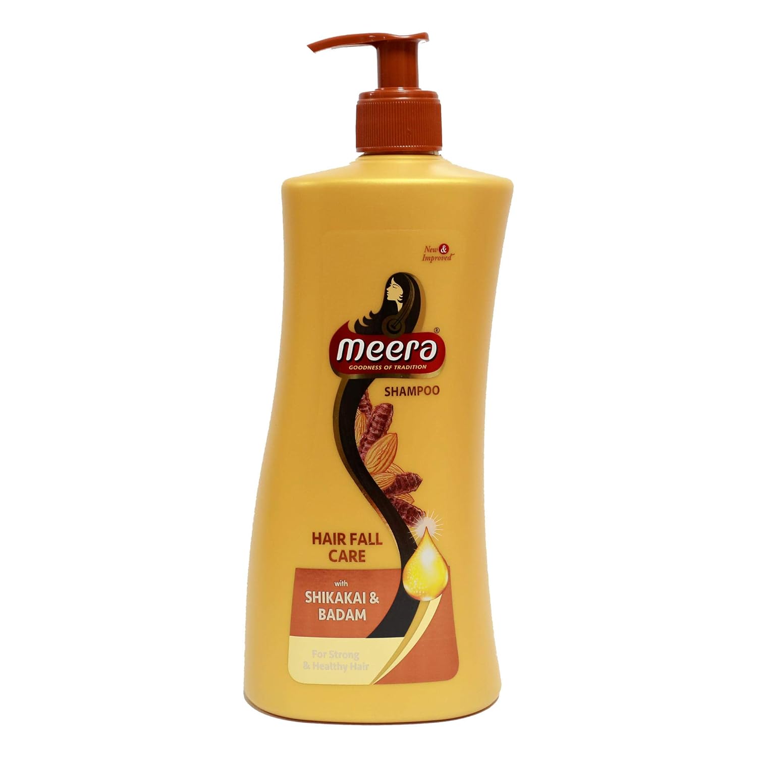 Meera Hairfall Care Shampoo, Goodness Of Badam & Shikakai, For Strong & Healthy Hair, For Men And Women, 650Ml
