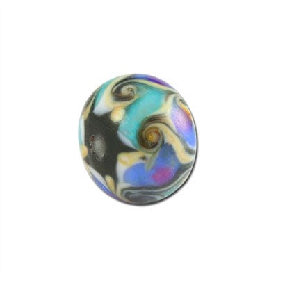 Beadwaala Handmade Fancy Lampwork Glass For Jewelry Making. (Roundel) SFL-417-Per Packet 25 Pcs / 10X18 MM