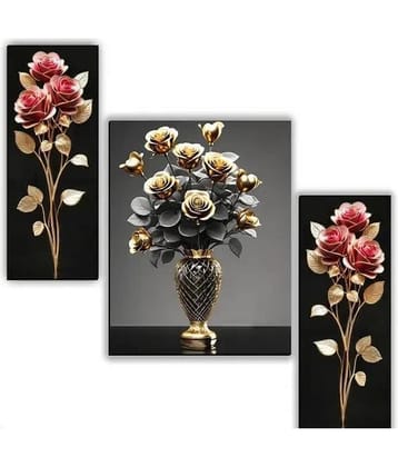 SNDArt Set Of 3 Flower Pots Wall Paintigns For Living Room Gift Items 12x 18 inch