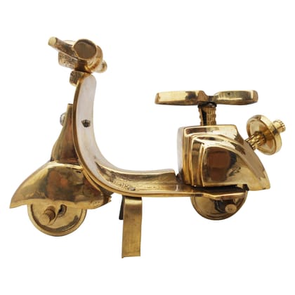 Brass Scooter Showpiece | Vintage Two Wheeler Home Decor, Height : 3 Inch (ZMAS327 A)