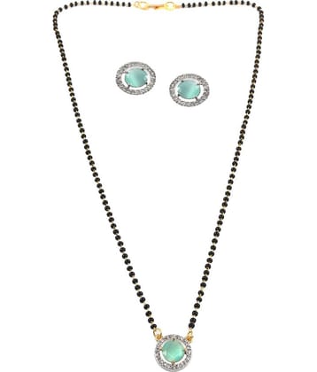 Jewar Mandi - Turquoise Mangalsutra Set ( Pack of 1 )