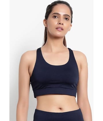 Wearjukebox - Navy Polyester Lightly Padded Women's Sports Bra ( Pack of 1 )