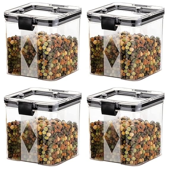 TIVORA Food Storage Container Set, 700 ml, BPA-free Plastic, Clear, Stackable with Airtight Lids, Pack of 8