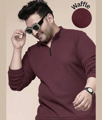 Rigo Men Polyester Slim Fit Solid T-Shirt ( Maroon )