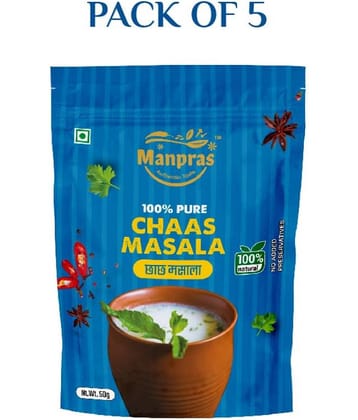 MANPRAS CHHAS MASALA 50GM [ PACK OF 5 ] Masala 250 gm