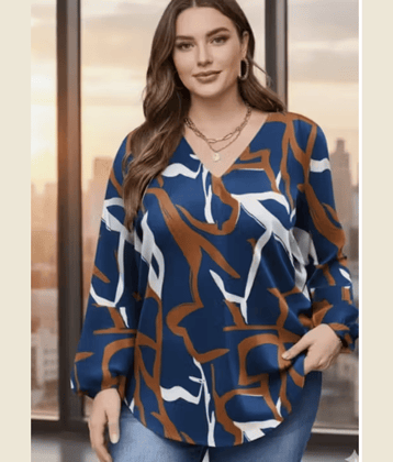 HF WARD Women's Cotton Regular Top ( Blue )