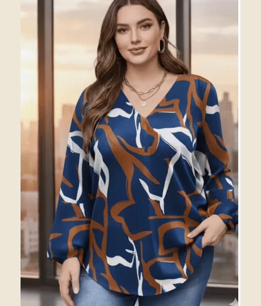 HF WARD Women's Cotton Regular Top ( Blue )