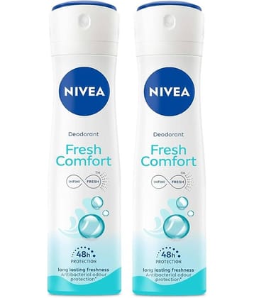 Nivea Fresh Comfort Deodorant ,150 ml each Deodorant Spray for Men,Women,Unisex 300 ml ( Pack of 2 )