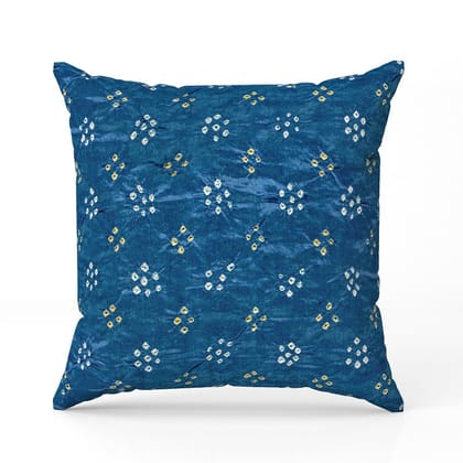 Bandhani indigo-Canvas Cushion / 16x16 / without