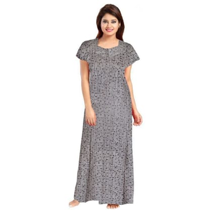 Women's Cotton Printed Maxi Nighty Size 2XL (Grey)