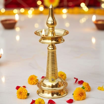 Brass Table Decor Round Kerala Fancy Deepak (FMAS716 G)