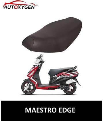 Autoxygen Scooter/Scooty Removable & Washable PU Leather Waterproof Seat Cover Accessories For Hero Maestro Edge (Black)