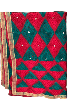 Phulkari stitched stole 