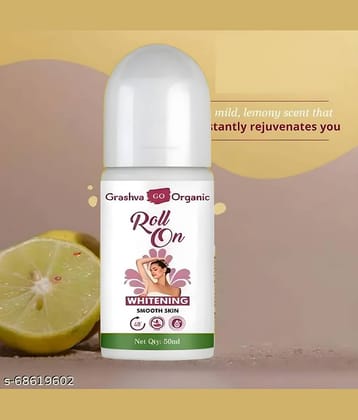 GRASHVA ORGANIC UnderArm Roll On - Whitens & Brightens Skin, Prevents Odour, Aqua Fragrance Deodorant Roll-on - For Men & Women (50 ml)