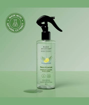 Bare Anatomy Dandruff Control Scalp Spray for Dandruff & Flake Reduction with Neem & Lemon, 200 ml