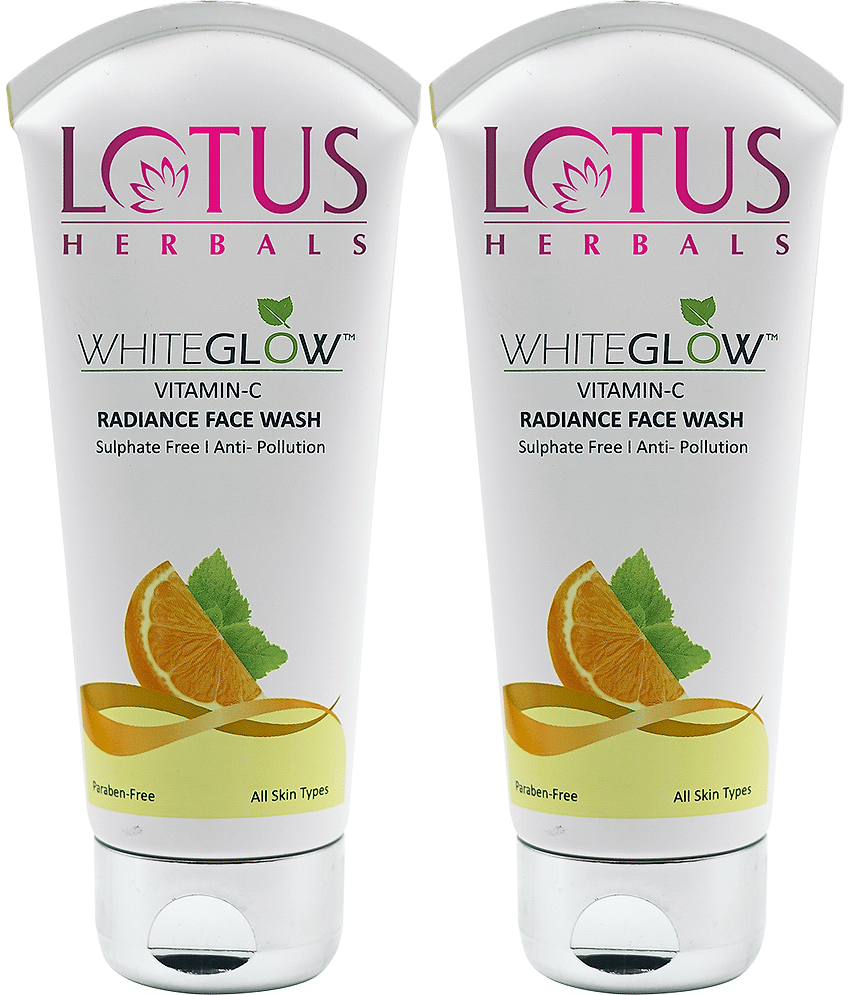 Lotus Herbals Whiteglow Vitamin C Radiance Face Wash , Sulphate Free ,100g (Pack of 2)