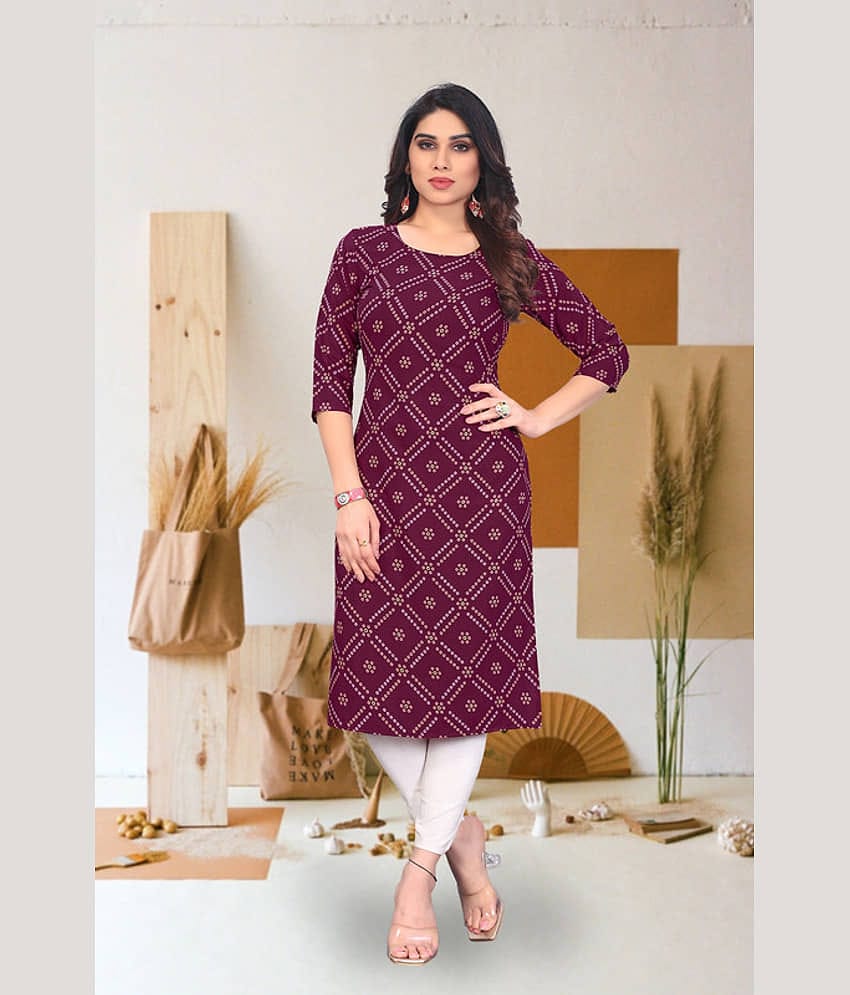 KETAKI FASHION Pack of 1 Crepe Printed Straight Women's Kurti - ( Multicolor )