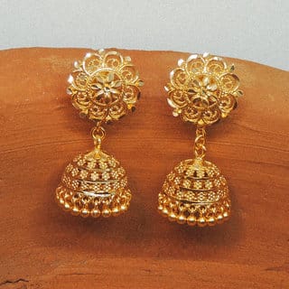 Traditional 1gm gold and micron plated  jhumkis