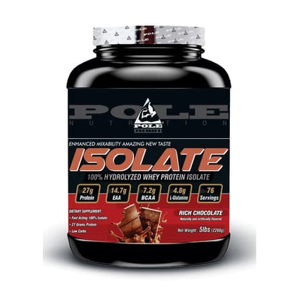 Pole Nutrition Isolate 100% Hydrolized Whey Protein, 5 lbs-Rich Chocolate