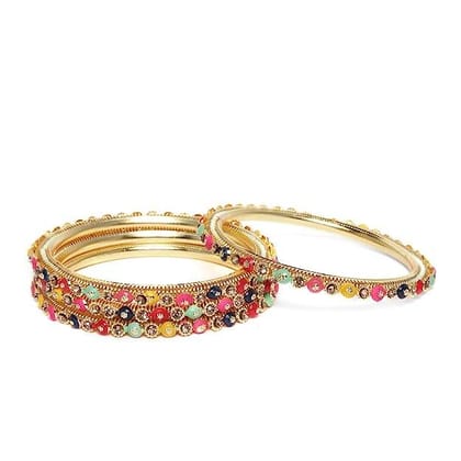 Set of 4 Matte Gold Plated Bangles