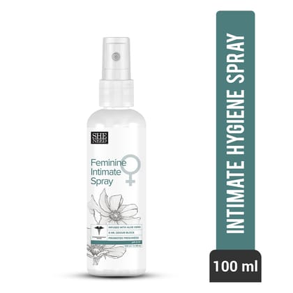SheNeed Feminine Intimate Spray For Bikini Area, Protection from UTI, Calms Rashes, Fungal Infections & Coolness  with Aloe Vera & Menthol 100ml