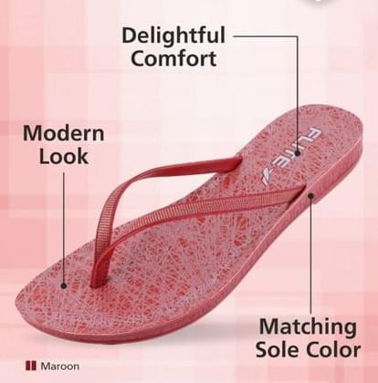 Flite PUL136 Maroon L No 4 Ladies Slipper