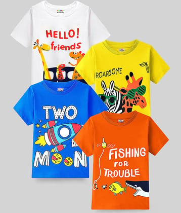 Kuchipoo Pack of 4 Boys Cotton Blend T-Shirt ( Multicolor )
