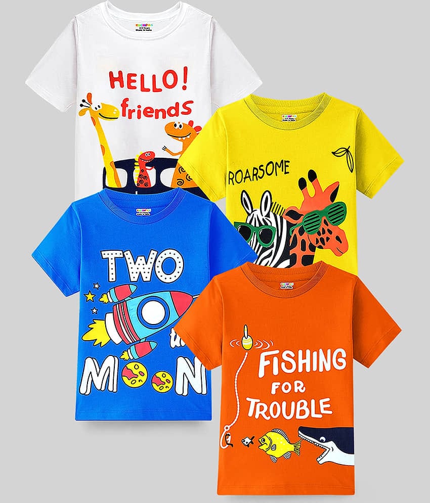 Kuchipoo Pack of 4 Boys Cotton Blend T-Shirt ( Multicolor )