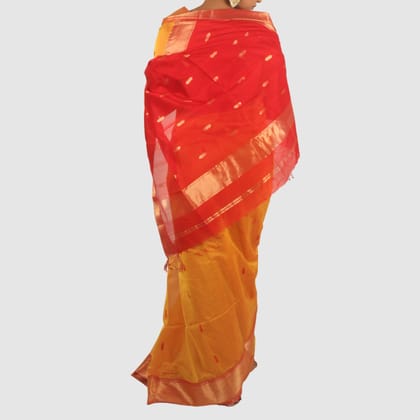 Sunlit Elegance Maheshwari Handloom Saree Golden Yellow