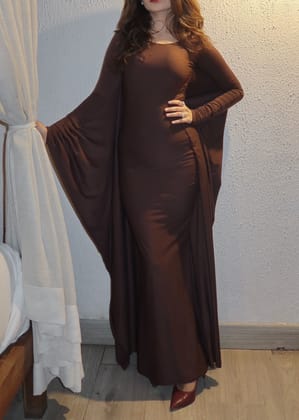 Moonlight Drape Dress-XXS / Brown