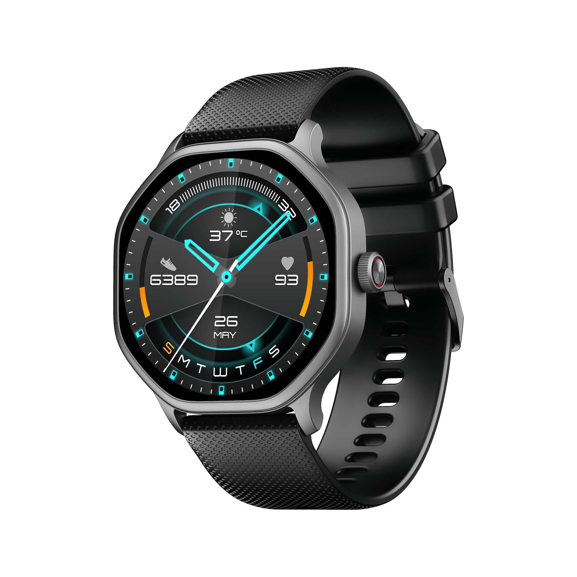 Cellecor E7 Cosmic 1.39" HD OGS Display I BT Calling I AOD Display I smart Watch in  Black